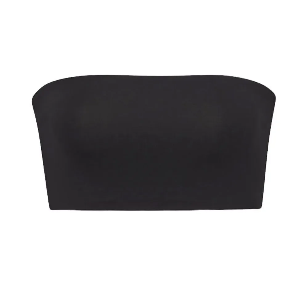 NWT SKIMS Signature Swim Bandeau Bikini Top In Onyx Black